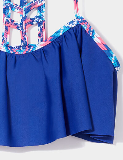 Maillot de bain 2 pièces bleu fille