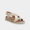Sandales compens&eacute;es confortables blanc femme