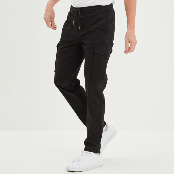 Pantalon cargo en coton noir homme