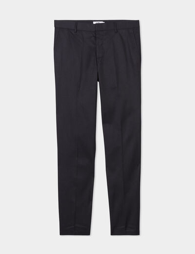 Pantalon de costume droit avec pinces noir homme