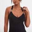 Robe longue à bretelles avec coques noir femme
