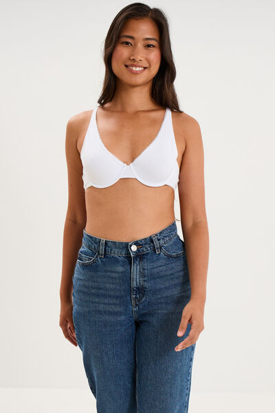 Soutien-gorge foulard coton majoritaire blanc femme