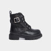 Bottines &agrave; lacets avec boucles noir fille