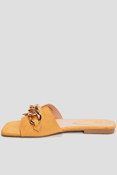 Mules avec chaînes Mosquitos jaune femme