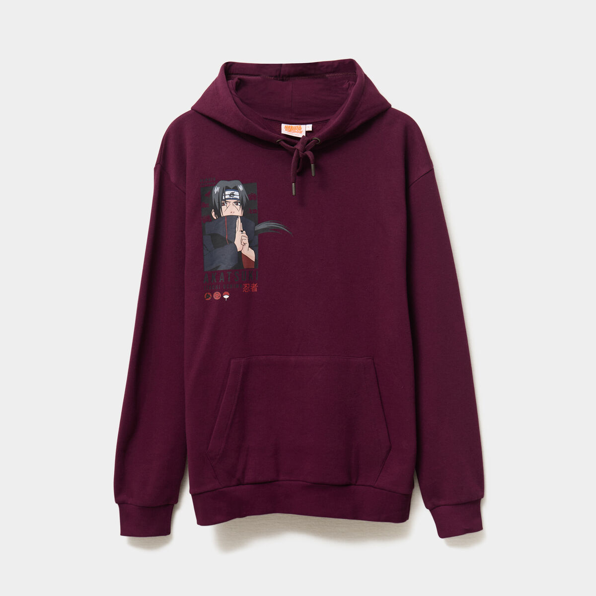Sweat hoodie 1 poche Naruto Itachi prune homme
