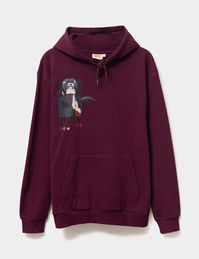Sweat hoodie 1 poche Naruto Itachi prune homme