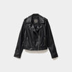 Veste biker simili cuir noir femme
