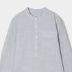 Chemise col mao manches retroussables vert kaki gar&ccedil;on