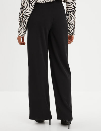 Pantalon large fluide noir femme