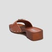 Mules sabots à boucles en cuir Creeks marron femme