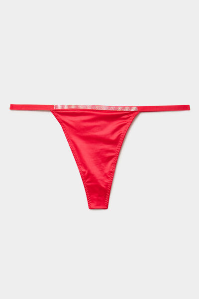String avec strass rose framboise femme