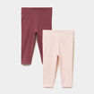 Lot 2 leggings coton bordeaux b&eacute;b&eacute; fille