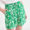 Short fluide taille élastiquée vert femme