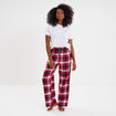 Pantalon de pyjama en coton ajusable rouge femme
