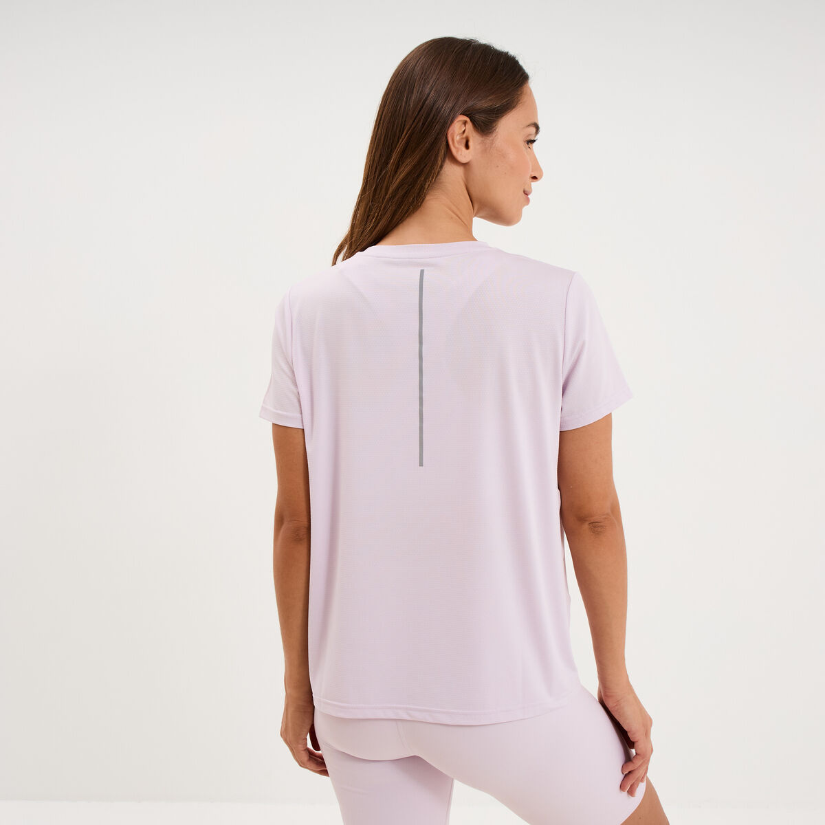 T-shirt de sport droit manches courtes violet clair femme