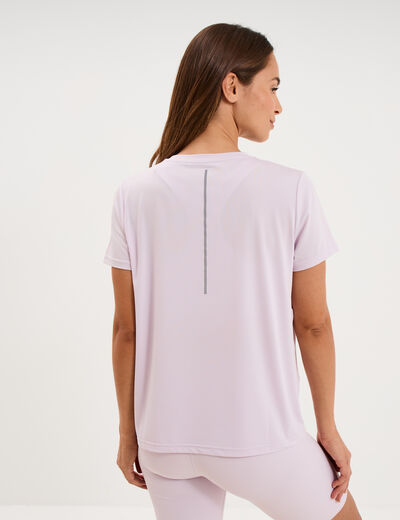 T-shirt de sport droit manches courtes violet clair femme