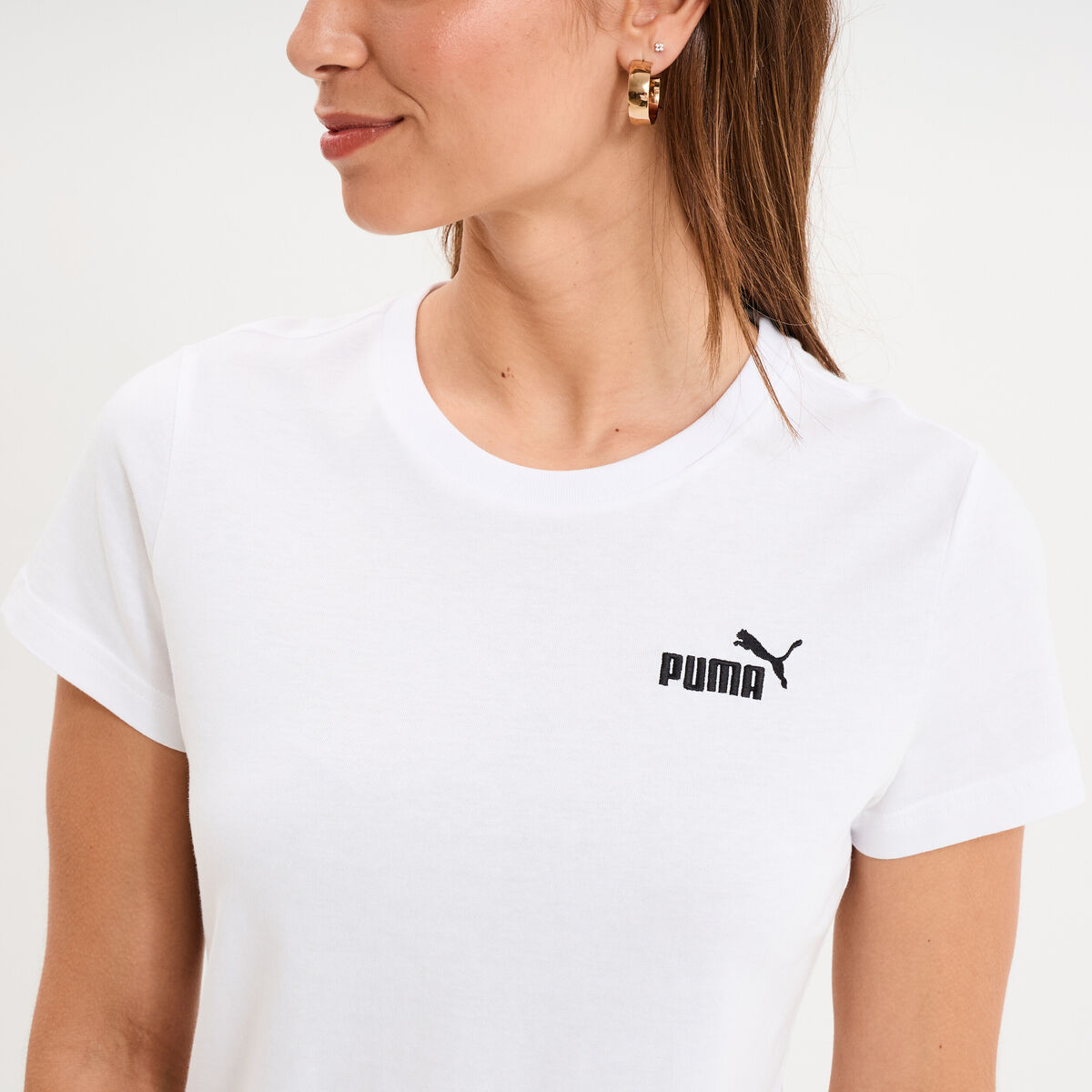 T-shirt manches courtes coton Puma blanc femme
