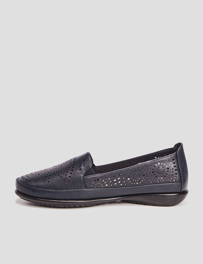 Mocassins perforées bleu marine femme