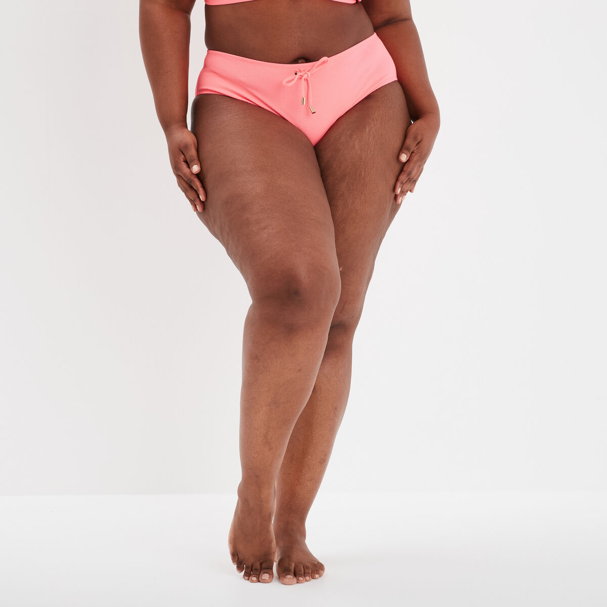 Bas de maillot de bain orange corail femme grande taille
