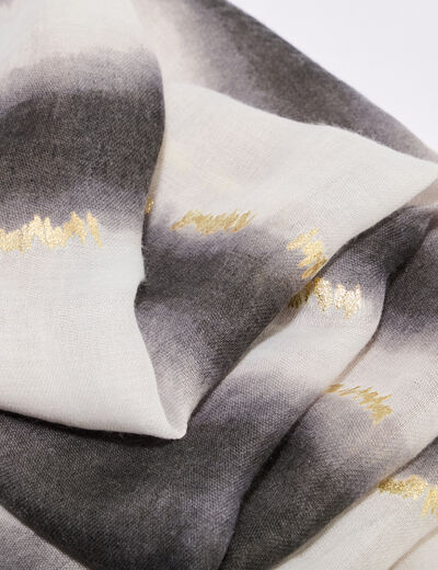 Foulard &agrave; franges courtes taupe femme