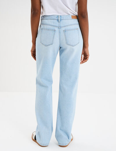 Jeans baggy taille haute coton denim triple stone femme
