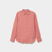 Chemise oversize lin m&eacute;lang&eacute; terracotta femme