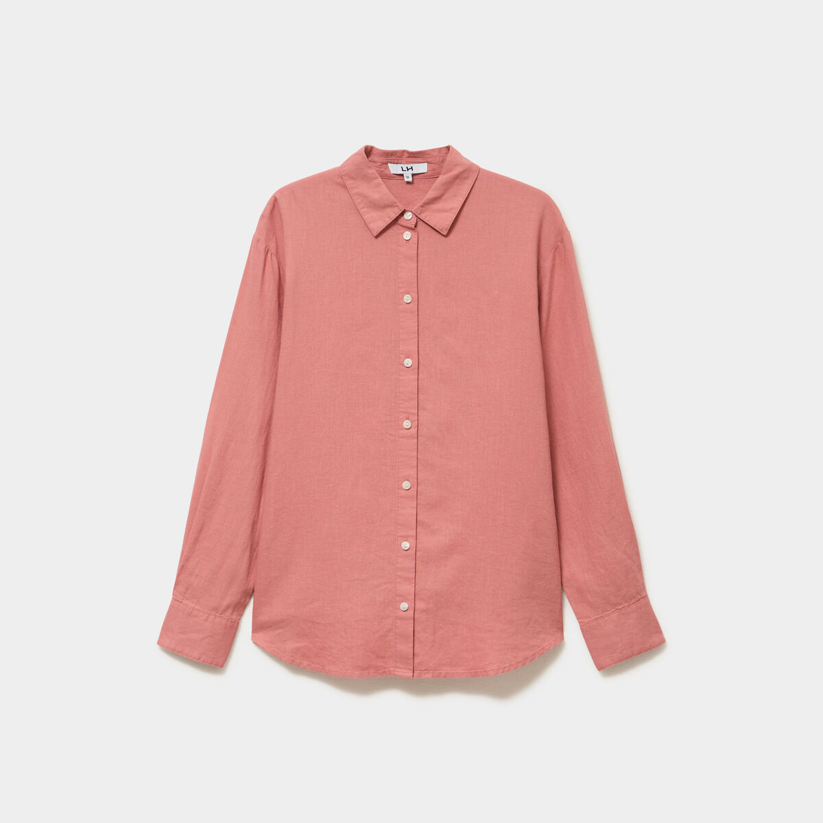 Chemise oversize lin m&eacute;lang&eacute; terracotta femme
