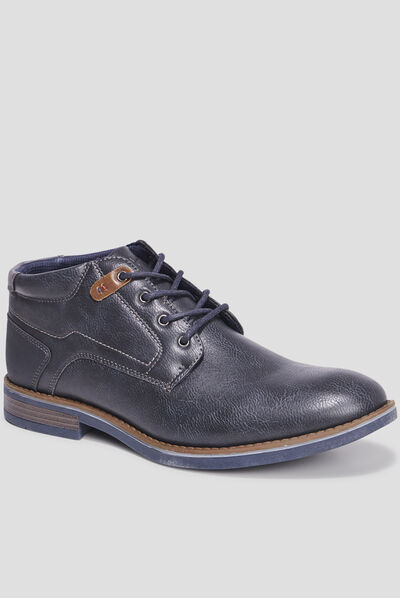 Bottines à lacets en cuir Belu noir homme