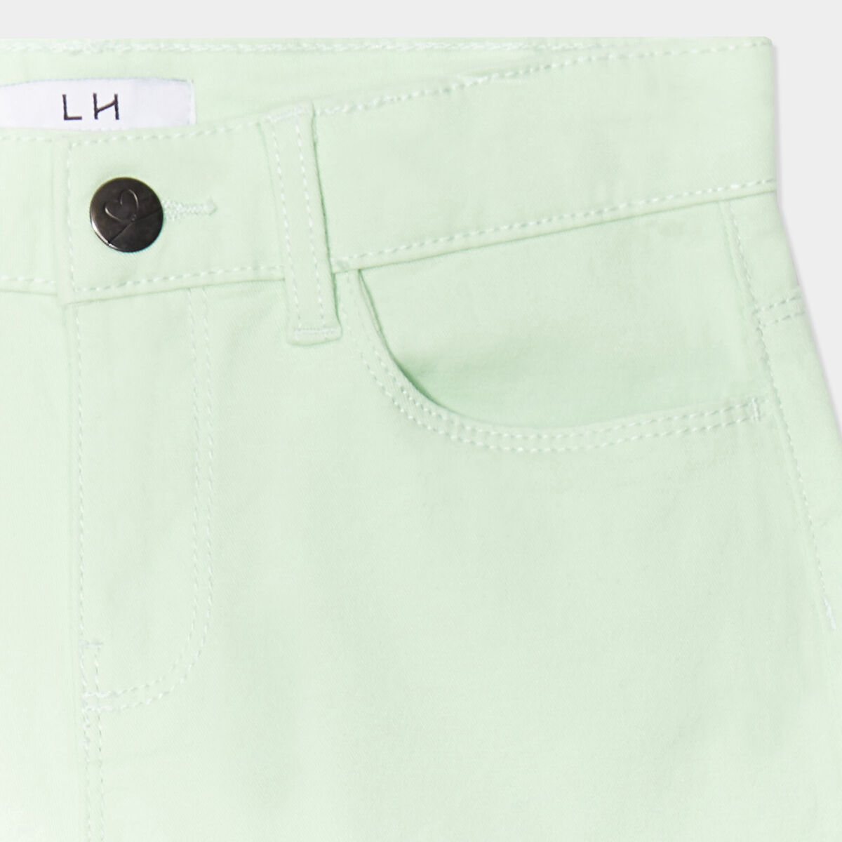 Short ajusté en twill vert clair fille