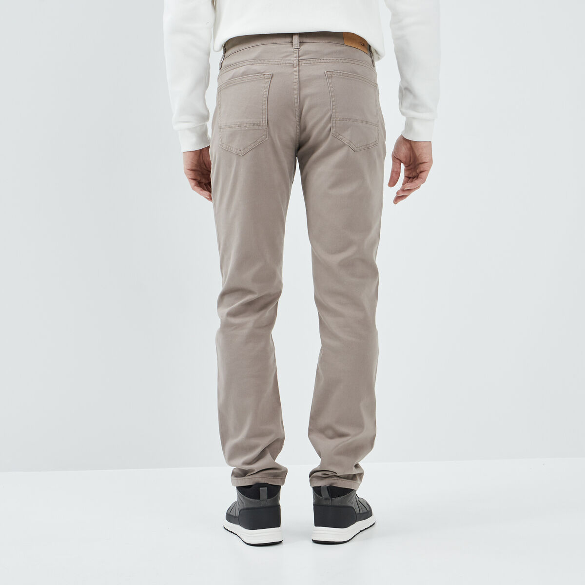 Pantalon regular taupe homme