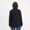 Manteau caban double boutonnage bleu marine femme