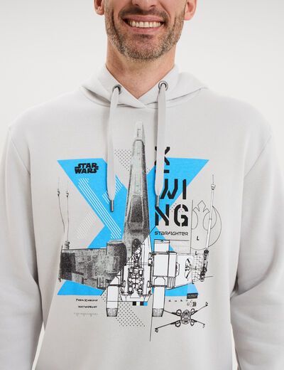 Sweat hoodie molleton Star Wars gris homme