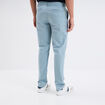 Pantalon chino droit stretch retroussé gris homme