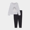 Ensemble pyjama legging 2 pièces gris clair femme grande taille