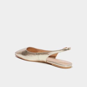 ballerines slingback bouts carres jaune or femme Ballerines slingback bouts carrés jaune or femme