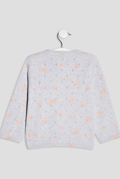 Gilet manches longues Creeks gris clair bébé fille