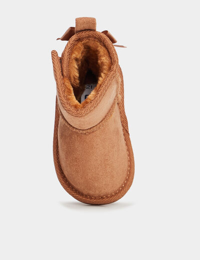 Bottines avec noeuds Creeks camel bébé fille