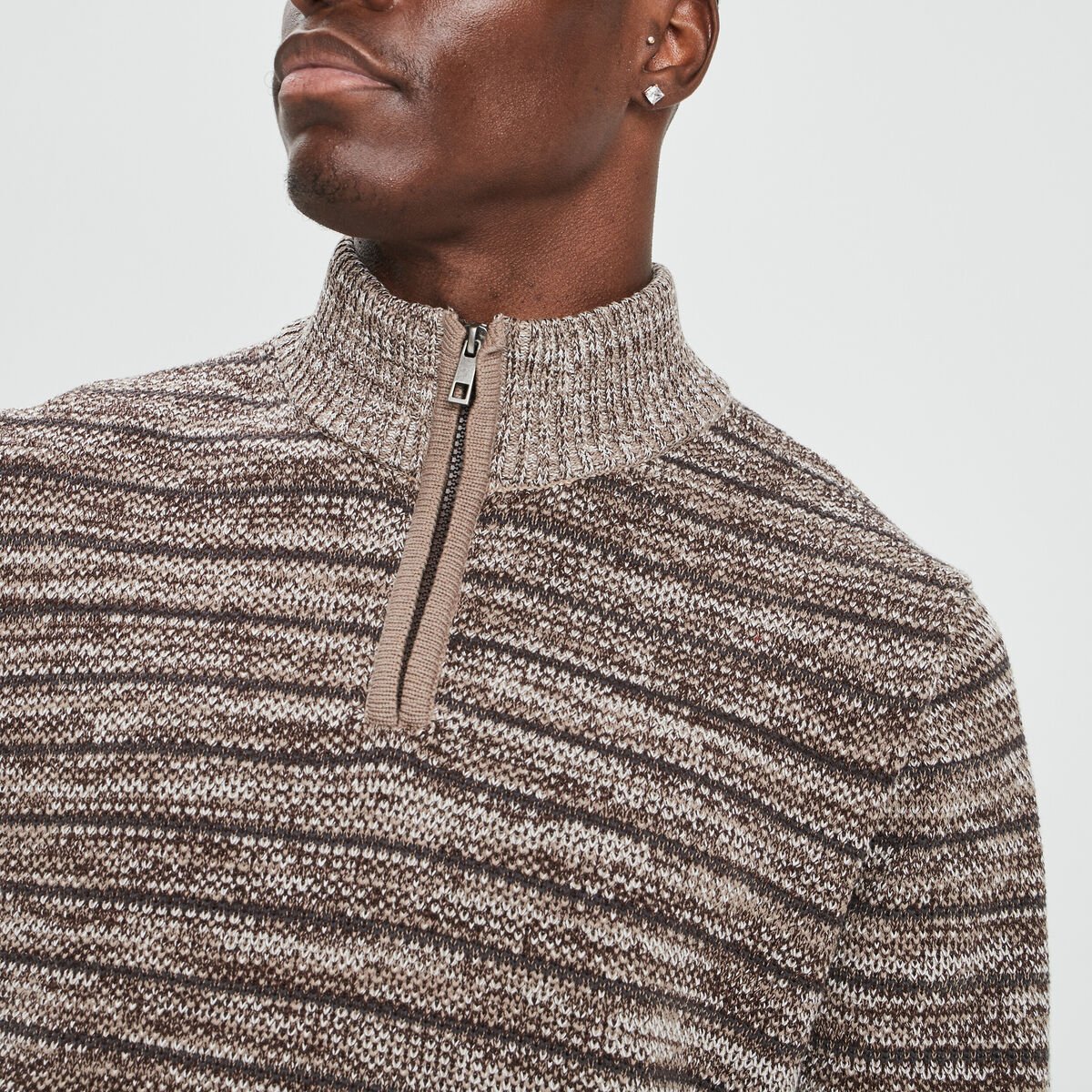 Pull avec col montant camel homme