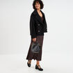 Blouson court boutonné noir femme