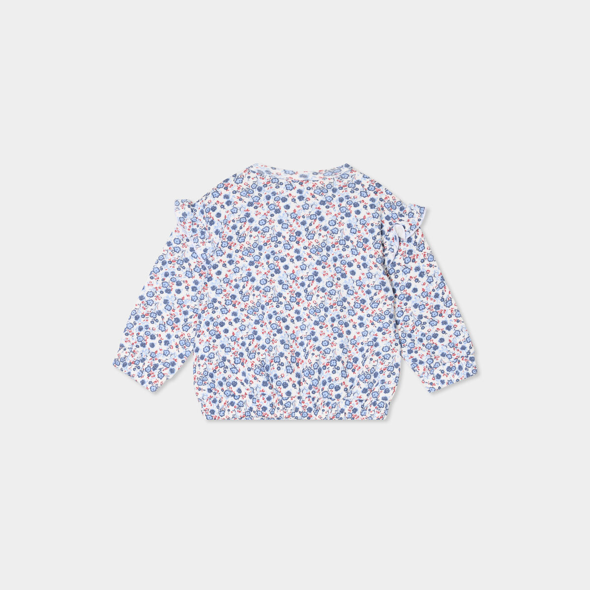 Sweat épaules à volants Creeks ecru bébé fille