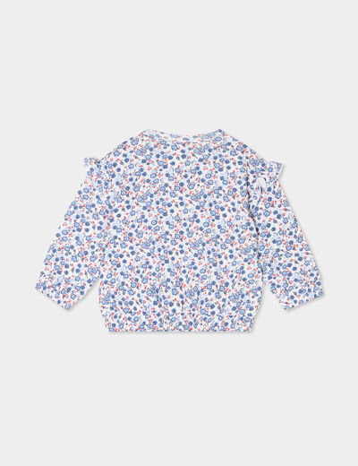 Sweat épaules à volants Creeks ecru bébé fille