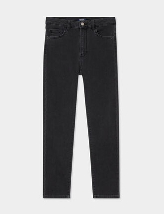 Jean stretch slim 7/8 ème denim noir femme