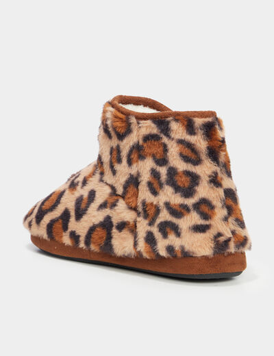 Chaussons forme bottines fourrées noir femme