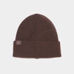 Bonnet avec bord &agrave; revers tricot&eacute; marron fonc&eacute; homme