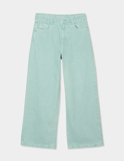 Pantalon large 5 poches coton Creeks bleu gris fille