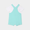 Ensemble 2 pièces avec salopette coton bleu turquoise bébé garçon