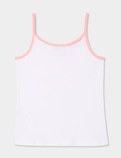 Ensemble pyjama short et débardeur coton rose fluo fille