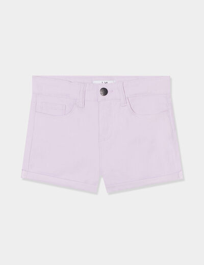 Short ajusté en twill parme fille