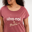 Ensemble pyjama corsaire et t-shirt rose framboise femme grande taille