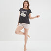 Ensemble pyjama short 2 pièces coton gris foncé femme